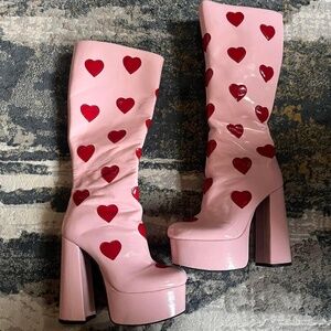 Dolls Kill heart go go boots